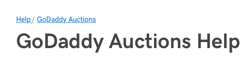 Go Daddy Auction Help Page Image