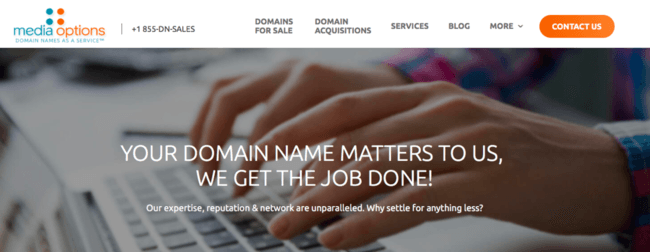 Homepage image of Media Options domain name service