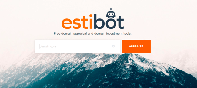 Snapshot of Estibot Domain Investment Tool Homepage