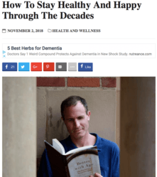 Man reading a book about staying healthy