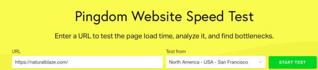 Pingdom speed test for Natural Blaze