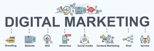 Internet marketing web icon for social media and business marketing, seo, website, content marketing, branding, and service.