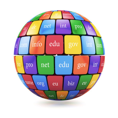 A 3D ball used to display top-level domains in the form of a sphere with cubed colors.